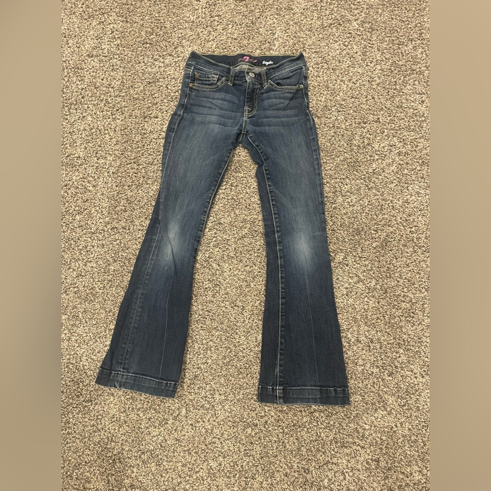 7 For All Mankind Dark Blue Wide Leg Jeans